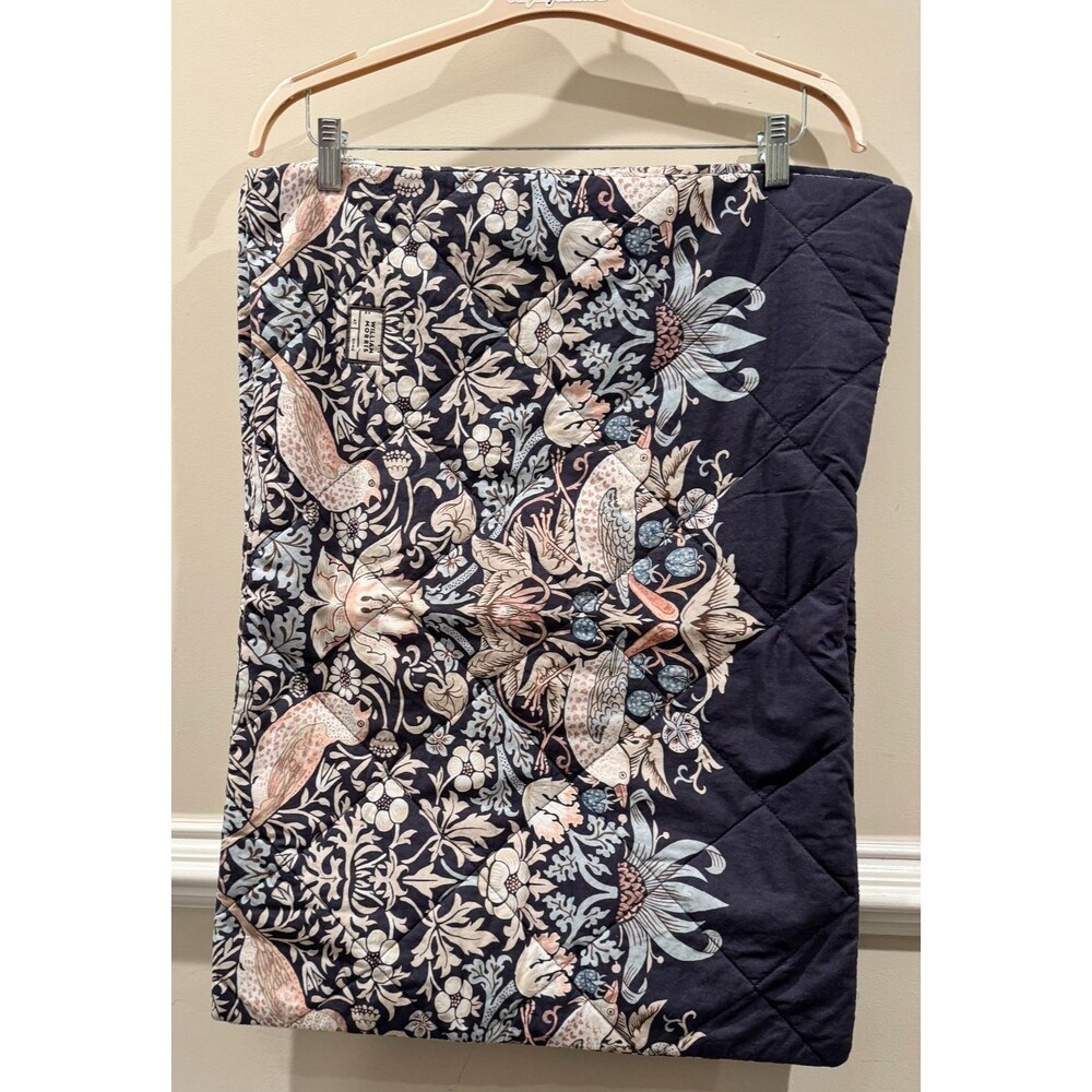 2 William Morris Home Strawberry Thief Quilted Standard Pillow Shams Pillowcases